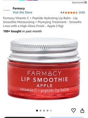 Farmacy Lip Smoothie Apple Hydrating Lip Balm - Red & Silver